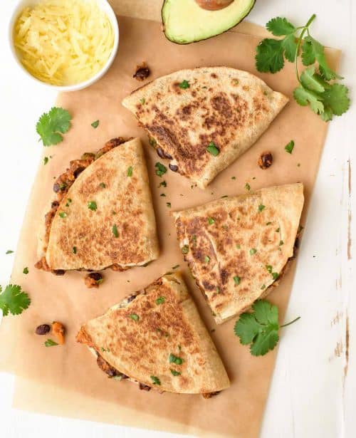 Sweet Potato Black Bean Quesadillas {Easy Vegetarian}
