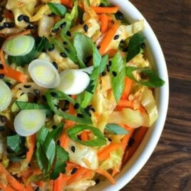 Sesame Ginger Sautéed Cabbage & Carrots Recipe.