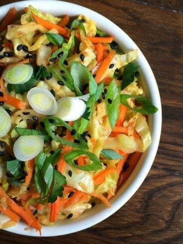 Sesame Ginger Sautéed Cabbage & Carrots Recipe.