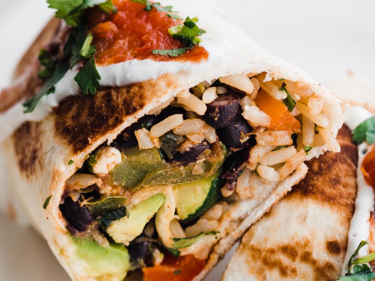 Vegetarian Rice Bean Burrito