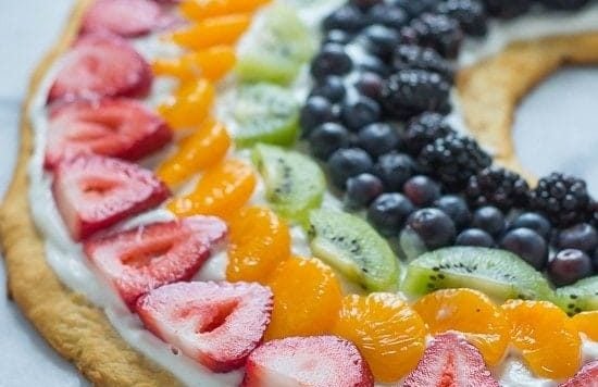 Rainbow Fruit Pizza with Crescent Roll Crust