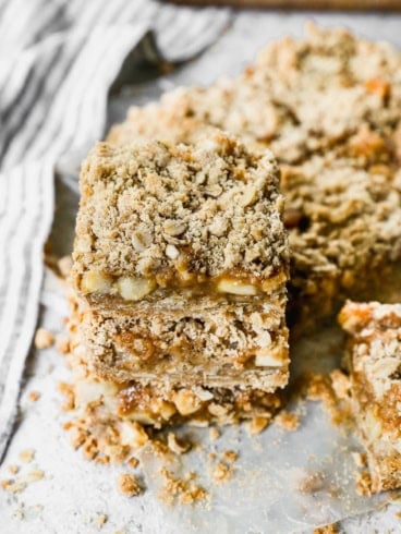 Stack of easy caramel apple bars