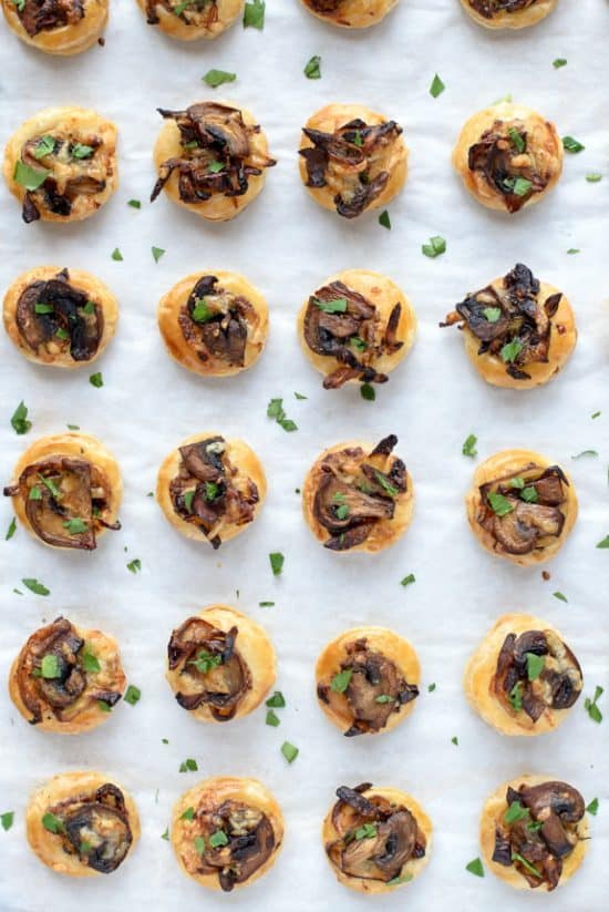 Mushroom Puff Pastry Bites {Easy Vegetarian Appetizer}