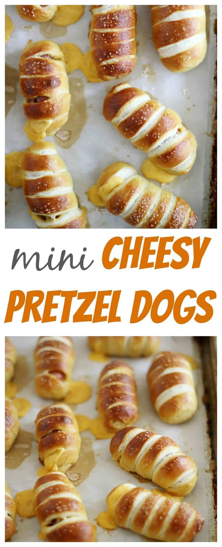 Mini Cheesy Pretzel Dogs