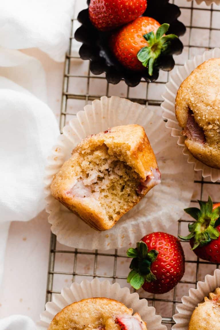 Yogurt Muffins {with Fresh Strawberries}