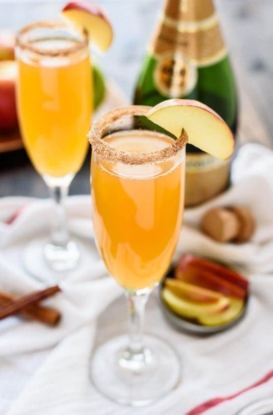 Apple Cider Champagne Cocktails. A beautiful and easy signature drink that only needs 3 ingredients!