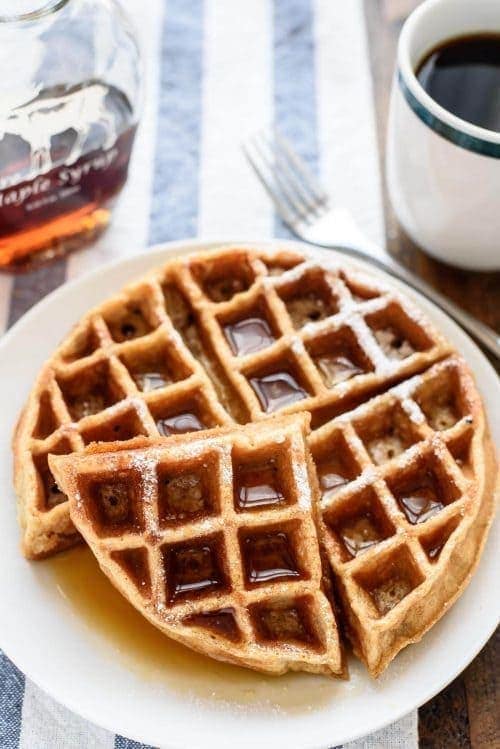 Whole Wheat Waffles Easy Blender Recipe with Applesauce