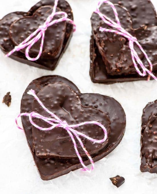 2 Ingredient Puffed Chocolate Bark. These taste like a homemade crunch bar! Easy, healthy, and perfect for gift giving too.
