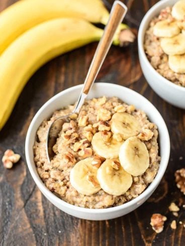Slow Cooker Banana Bread Overnight Steel Cut Oats. Healthy steel cut oatmeal with the flavors of your favorite banana bread. Just dump everything in your crock pot, and in the morning, it's ready to eat!