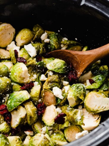 Slow Cooker Brussels Sprouts with Cranberries and Feta