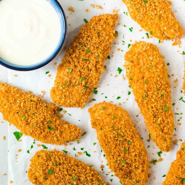Honey Mustard Chicken Tenders {Crispy and Juicy!}