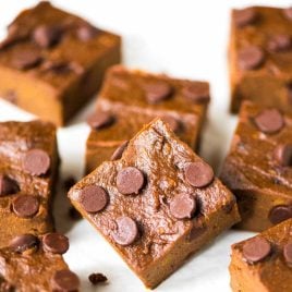 Sweet Potato Brownies. DELICIOUS and fudgy! Clean eating recipe โ NO BUTTER and SUGAR FREE. Easy, healthy, and kids love them too! Recipe at wellplated.com | @wellplated
