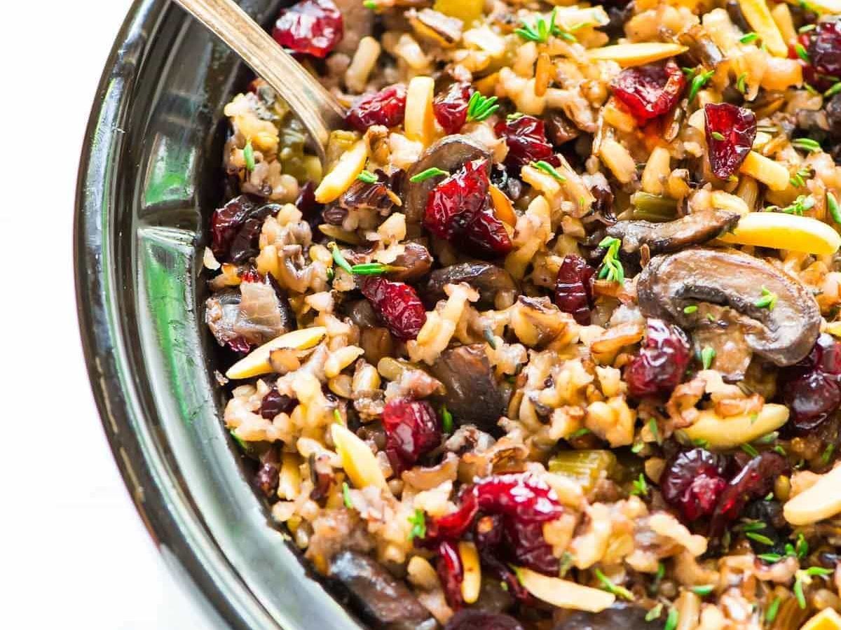 Crock Pot Stuffing with Wild Rice