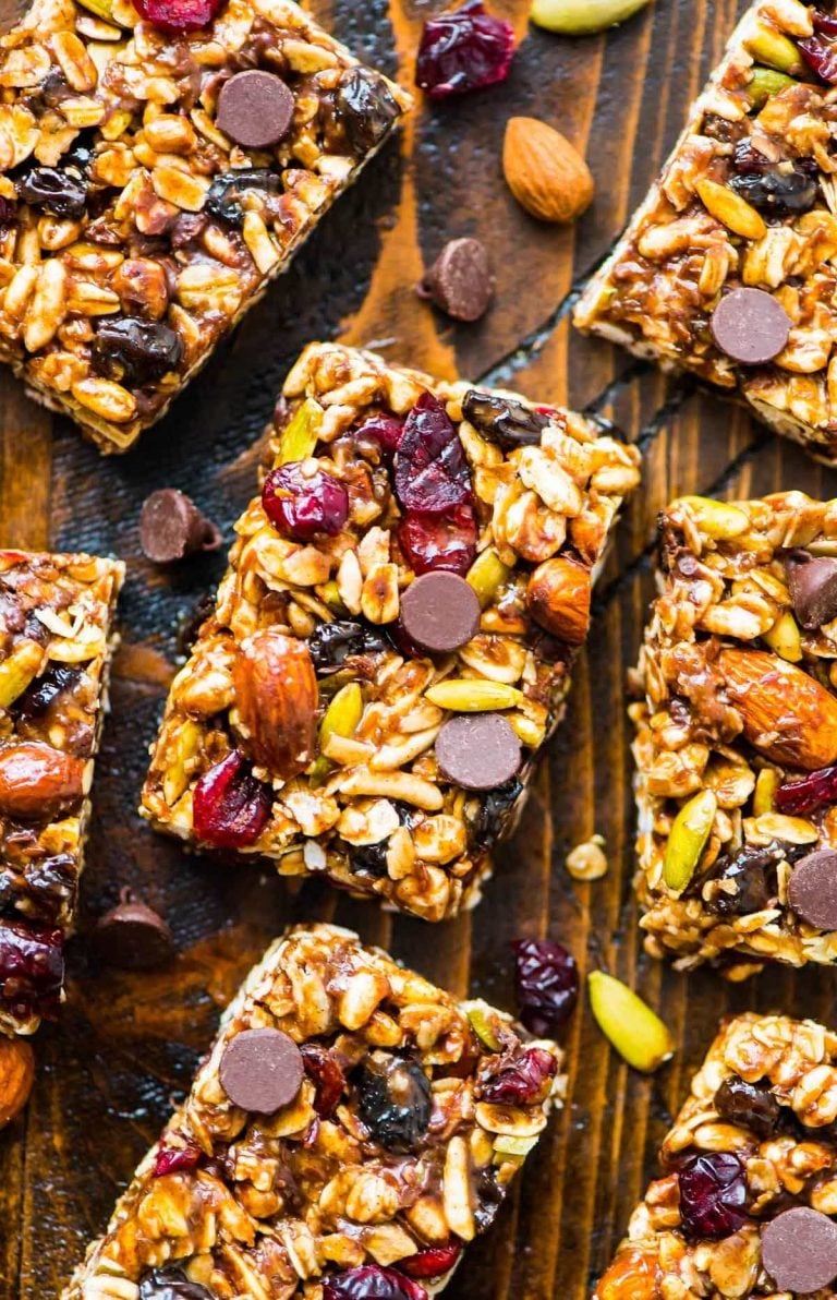 Trail Mix Granola Bars {Easy No Bake Recipe} - WellPlated.com