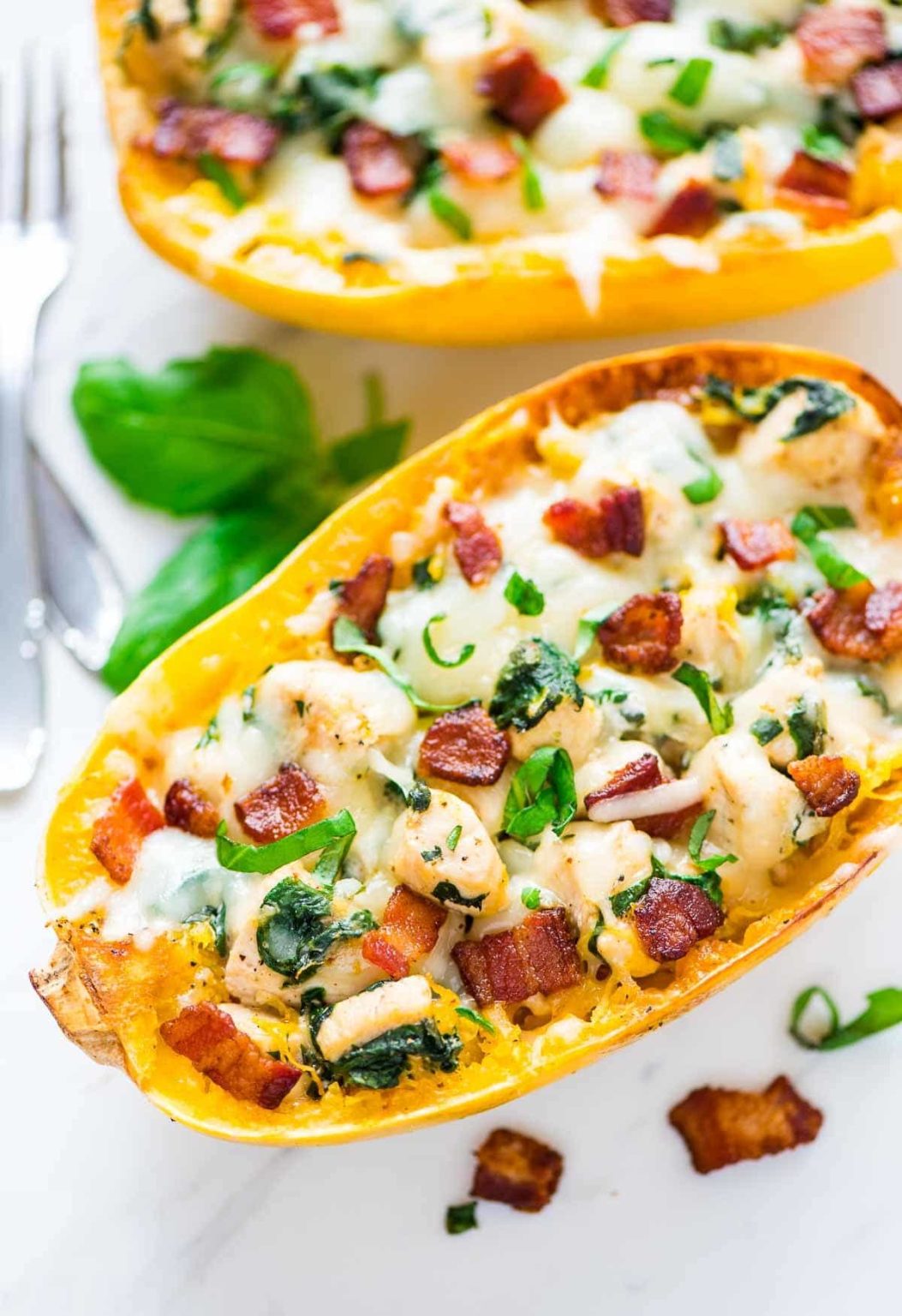 Spaghetti Squash Boats with Chicken Low Carb! - WellPlated.com
