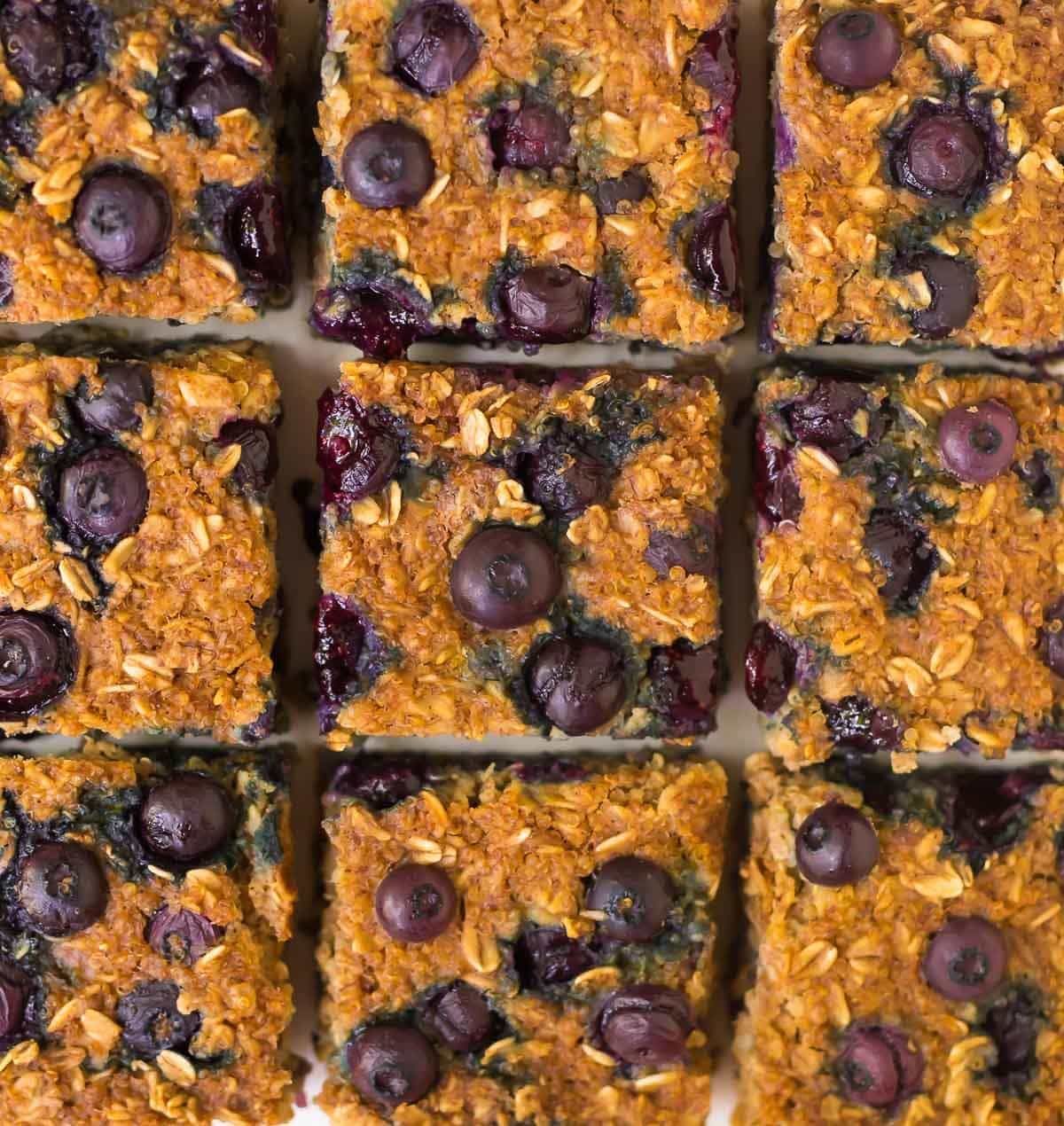 Quinoa Breakfast Bars with Blueberries