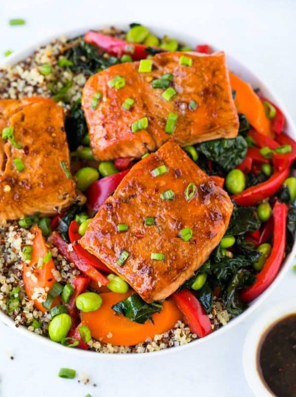 teriyaki salmon quinoa bowl