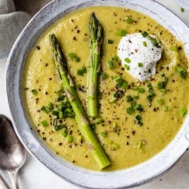 Low calorie Cream of Asparagus Soup no cream