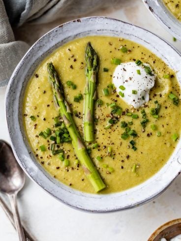 Low calorie Cream of Asparagus Soup no cream