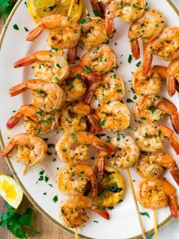 4-Ingredient Grilled Shrimp Seasoning. Perfect blend of spices for making the best easy grilled shrimp! Use this recipe for grilled garlic shrimp skewers in the summer or baked shrimp all year long.