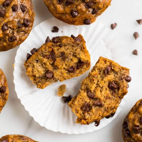 Healthy Banana Chocolate Chip Muffins Moist Easy One Bowl Recipe