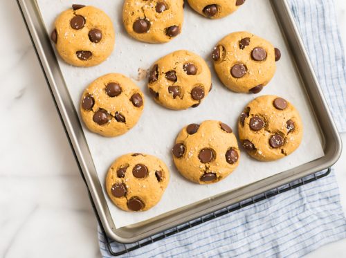 Almond flour cookies on a baking sheet