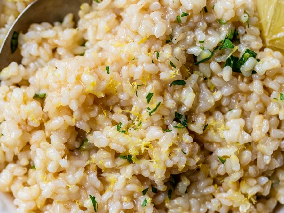 Easy and simple Lemon Rice with Herbs in a bowl is one of the best healthy rice recipes