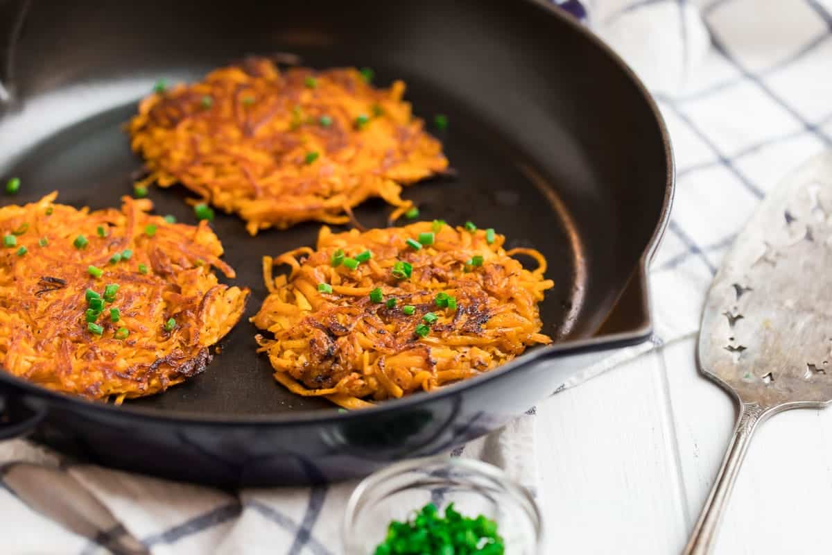 Sweet Potato Hash Browns Easy Recipe with Shredded Sweet Potatoes