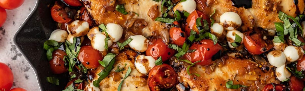 Caprese Chicken Skillet Recipe from the Well Plated Cookbook