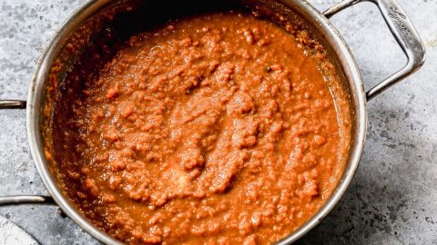 Sweet potatoes being pureed