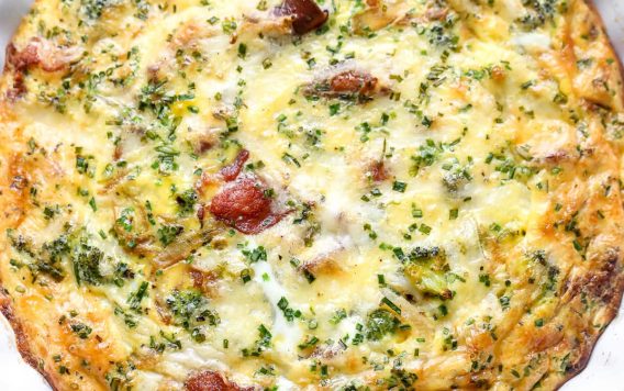 Crustless quiche with cheese