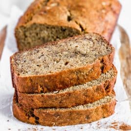 Healthy banana bread with whole wheat flour