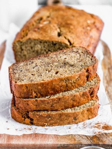 Healthy banana bread with whole wheat flour