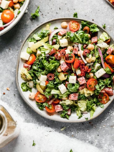 Easy Italian chopped salad on a plate