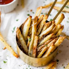 french fries in cup
