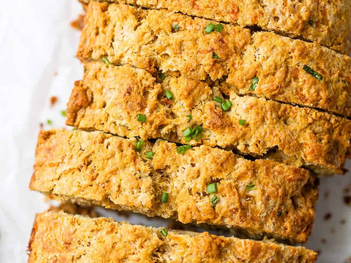 Easy beer bread in slices