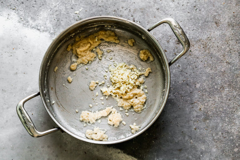 A roux being made in a pot