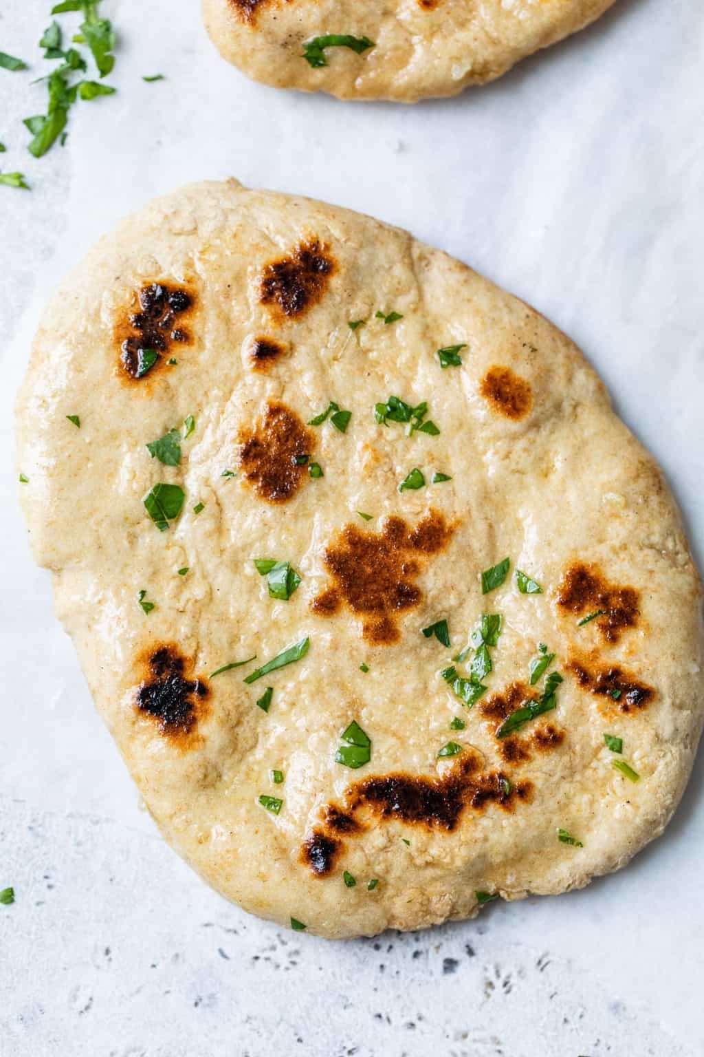 Homemade Naan {Easy No Yeast Naan Bread} - WellPlated.com