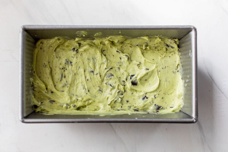 spreading avocado ice cream