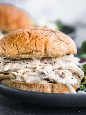 shredded chicken sandwich with Greek yogurt