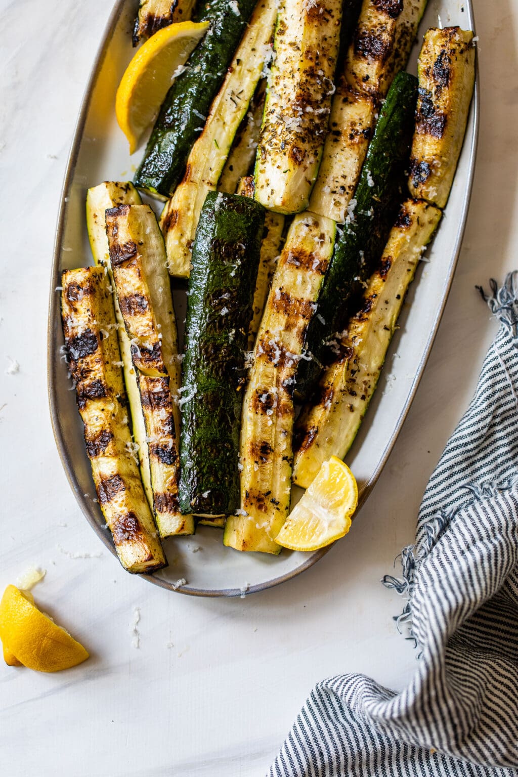 Grilled Zucchini with Parmesan and Herbs