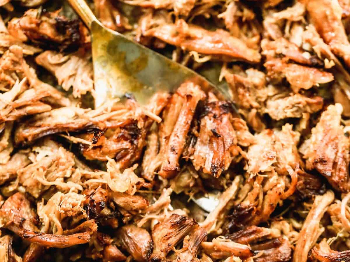 crispy instant pot carnitas on oven tray
