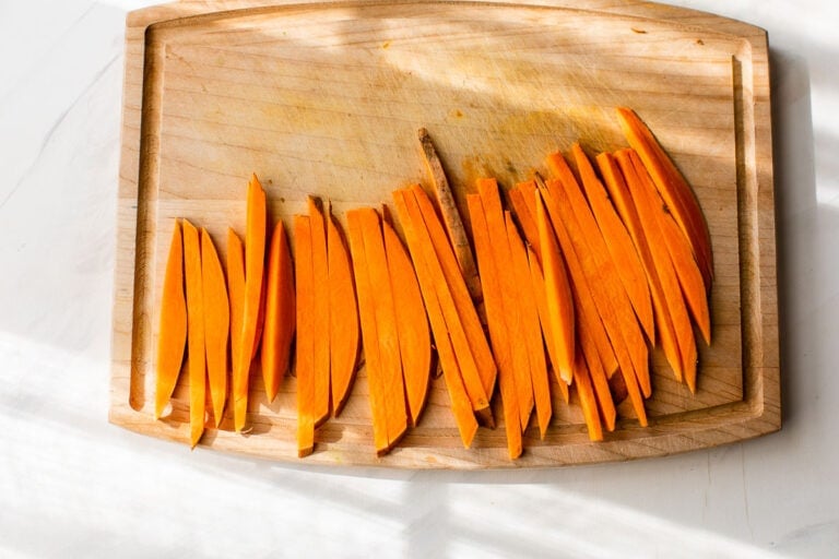 sweet potato sticks sliced for air fryer