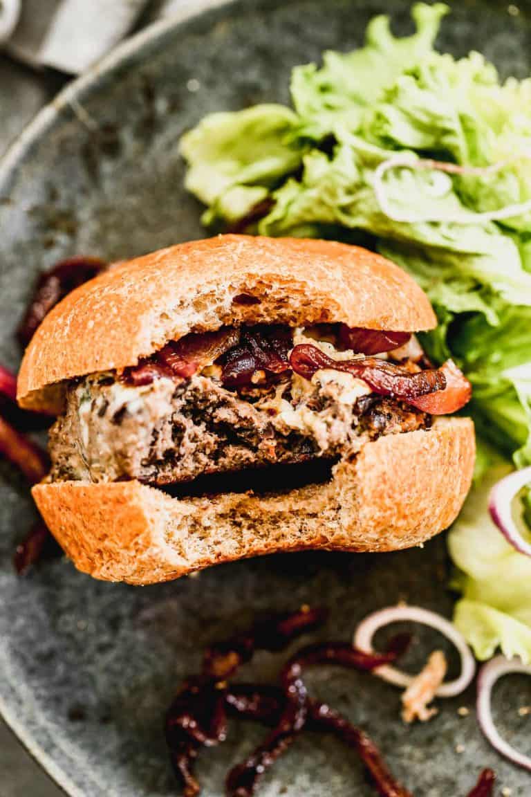 Blue Cheese Burger {Healthy Burger with Black Beans}