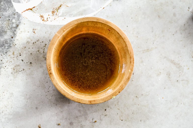 A marinade in a bowl