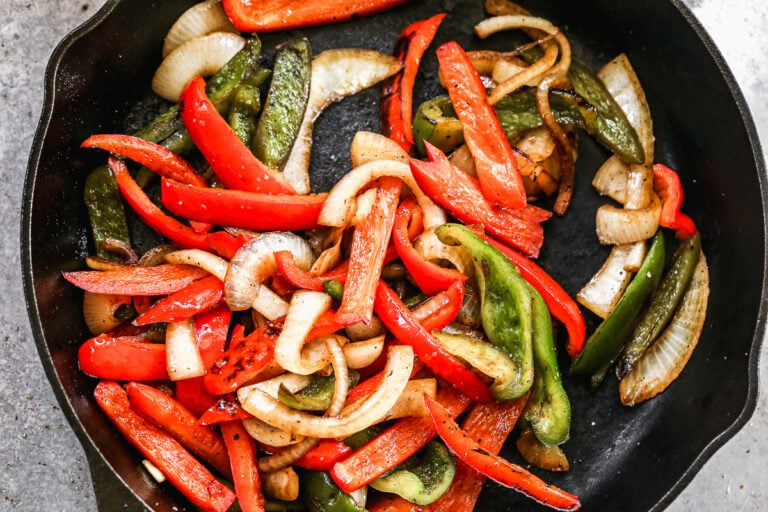 Vegetables in a cast iron skillet