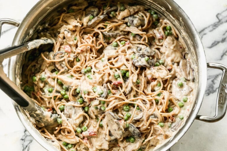 Turkey tetrazzini in a pot