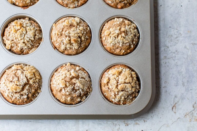 freshly-baked healthy oatmeal muffins no banana