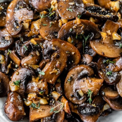 Pan Seared Steak with Garlic Herb Butter and Mushrooms - Challenge Dairy