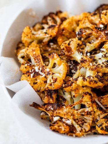 Roasted cauliflower in a bowl